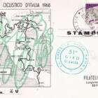 N. 22 cartoline del 51esimo Giro d'Italia Anno 1968 numerate per tappa con annulli filatelici speciali per ogni tappa