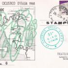 N. 22 cartoline del 51esimo Giro d'Italia Anno 1968 numerate per tappa con annulli filatelici speciali per ogni tappa