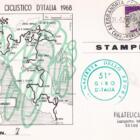 N. 22 cartoline del 51esimo Giro d'Italia Anno 1968 numerate per tappa con annulli filatelici speciali per ogni tappa