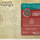 Moneta San Marino Anno 2007 2 Euro commemorativi Giuseppe Garibaldi 1807-1882 in blister