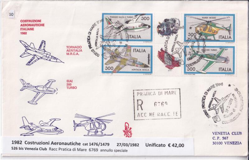 Busta Primo Giorno Italia Repubblica Anno 1982 Aerei II