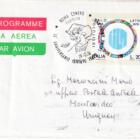Giro di n. 5 aerogrammi Italia Anno 1976 Decimo anniversario Istituto Italo - Latino Americano con Annulli filatelici speciali 29-12-1976 e timbro di arrivo nei cinque Stati sudamericani Argentina Brasile Cile Perù e Uruguay