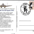 Cartolina Comitato Contrade Capalbio Circolo Filatelico Crociere Atlantiche B. Andreuccetti Affrancatura Francobollo Italia Anno 2003 150esimo anniversario dell'invenzione del motore a scoppio da parte di Padre Eugenio Barsanti e Felice Matteucci Annullo filatelico speciale 58011 CAPALBIO GR PALIO DELLE CONTRADE 14.8.2015 9 MOSTRA FILATELICA