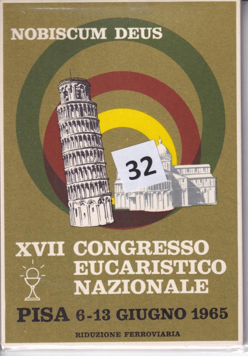 Cartolina XVII Congresso Eucaristico Nazionale Pisa 6-13 giugno 1965