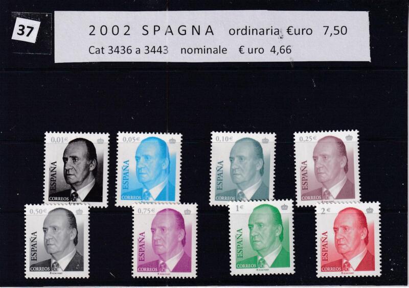 Francobolli Spagna Anno 2002 Effigie del Re Juan Carlos