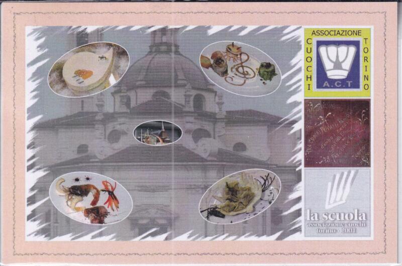 Cartolina Associazione Cuochi Torino Affrancatura Francobollo C.60 Made in Italy Sagra degli spaghetti all'Amatriciana Annullo filatelico speciale TORINO CENTRO 286 ASSOCIAZIONE CUOCHI TORINO 12.10.2008 A.C.T.
