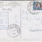 Cartolina X Mostra Filatelica Internazionale Merano 2-6.10.1957 Affrancatura Francobollo Italia Anno 1957 Europa L.25 Annullo filatelico speciale POSTE ITALIANE X MOSTRA FILATELICA INTERNAZ. 10 INT. BRIEFMARKEN AUSSTELLUNG MERANO-MERAN 5107511