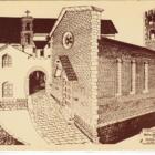 Cartolina Suvereto Chiesa di S. Francesco e Chiesetta del SS. Crocefisso sede dell'omonima Compagnia per le onoranze del Patrono Suveretano Santa Croce. Ricostruzione di V. Sguazzi