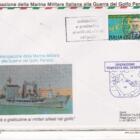 Folder con n. 2 Buste Intervento Militare Italiano alla Guerra del Golfo Persico 'solidarietà e gratitudine ai militari italiani nel golfo' Annulli filatelici speciali 20-2-1991 e 25-2-1991