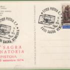 Cartolina Fringuelli Autore Roberto Lemmi Annullo filatelico speciale 51100 PISTOIA C.P. XVIII SAGRA VENATORIA 15.9.1974