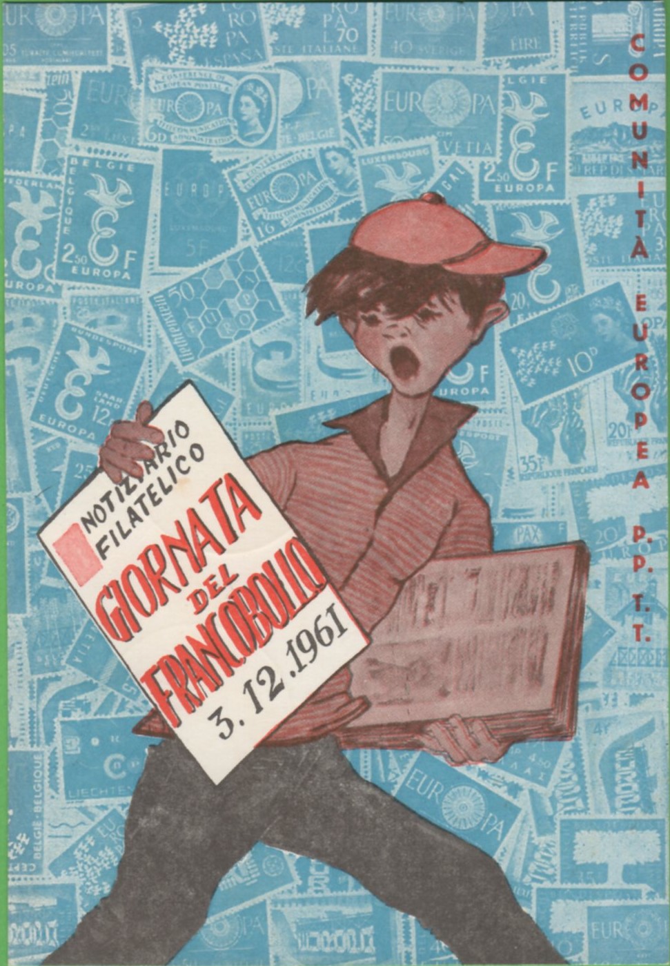 giornata francobollo 1961 a Cartolina GIORNATA DEL FRANCOBOLLO 3.12.1961 Annullo filatelico speciale POSTE ITALIANE GIORNATA DEL FRANCOBOLLO 3.12.1961 LUCCA Affrancatura Francobollo Italia Anno 1961 Terza Giornata del francobollo