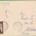 Cartolina Nono Convegno Filatelico Roma 6-8 febbraio 1954 Annullo filatelico speciale IX CONVEGNO FILATELICO NAZIONALE ROMA 6-2.1954