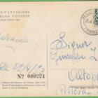 Cartolina PRIMA MANIFESTAZIONE FILATELICA PISTOIESE 25-26 aprile 1953 Annullo filatelico speciale I MOSTRA FILATELICA PISTOIESE PISTOIA 25.4.953