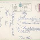 Cartolina Valdagno con Annullo filatelico speciale fiamma pubblicitaria IL RISPARMIO POSTALE IL FUTURO IN UNA BOTTE DI FERRO Annullo 36078 VALDAGNO VI 8-11-1971